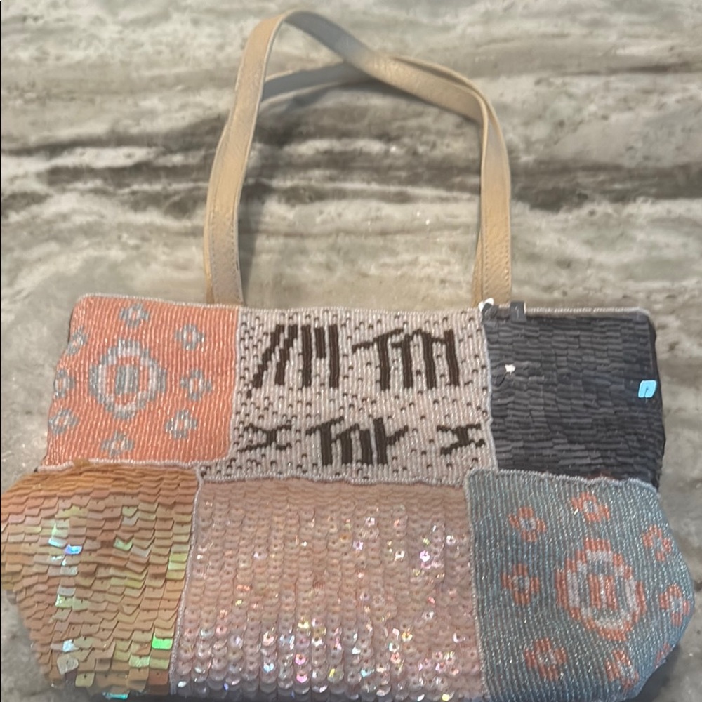Fendi Cream and Pink Shoulder Bag with Patchwork Design